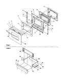Oven door and storage door