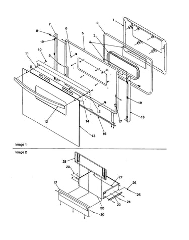 Oven door and storage door