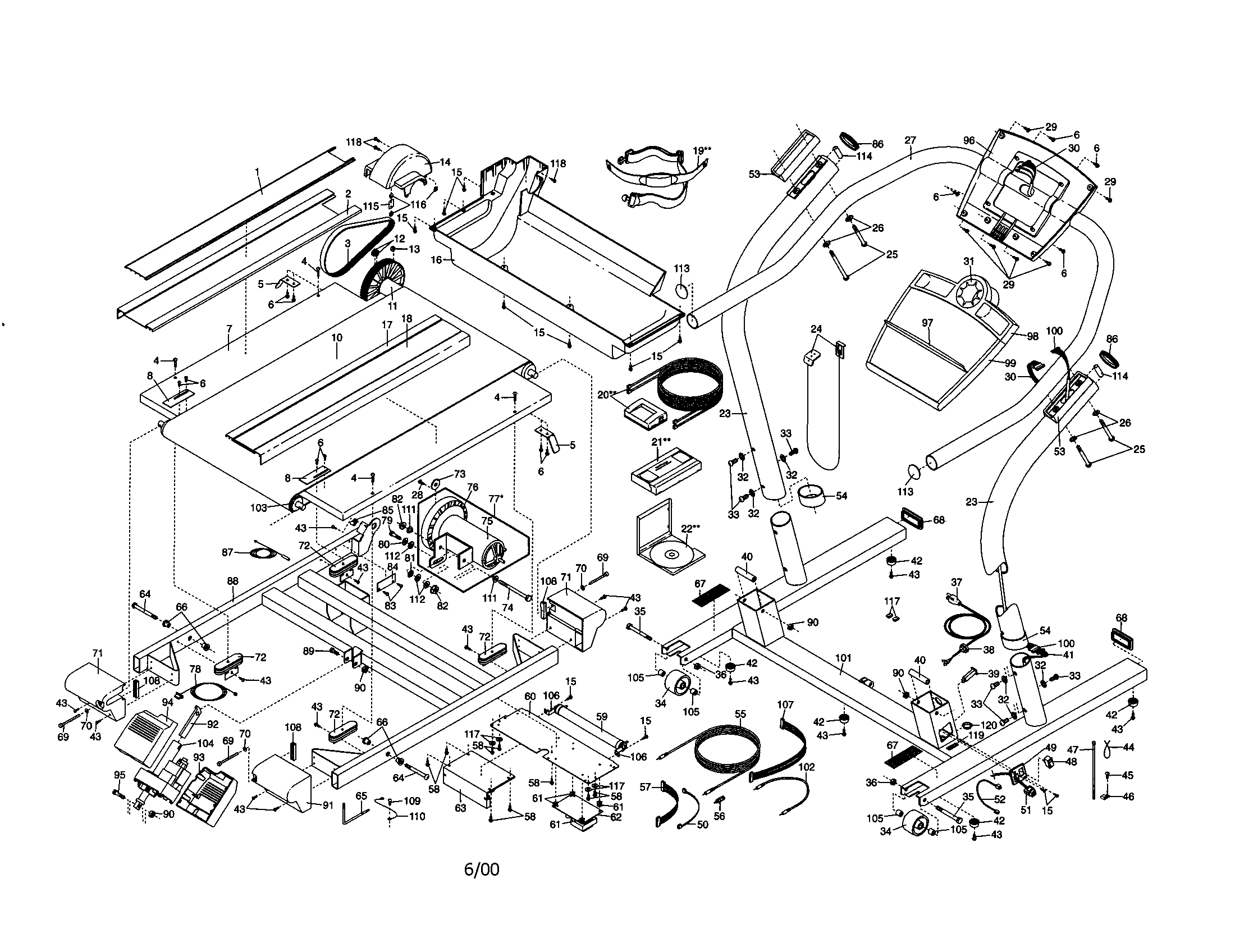 Walking belt/console/motor