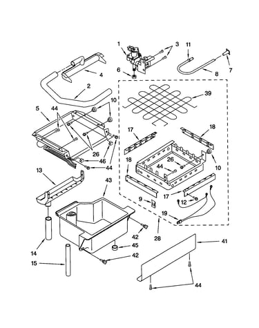 Evaporator, ice cutter grid/water