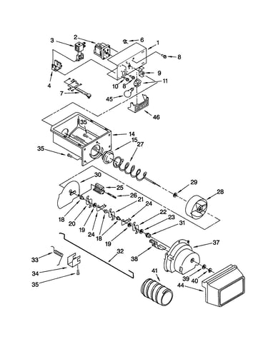 Motor and ice container