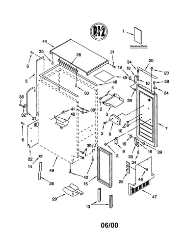 Cabinet liner and door