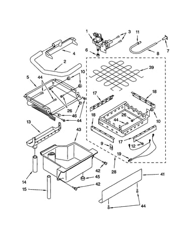 Evaporator, ice cutter grid/water