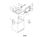 Whirlpool LBR5432JT0 top and cabinet diagram