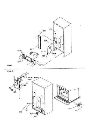 Cabinet back/water valve assembly