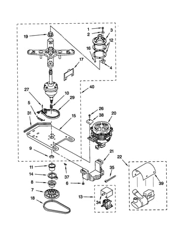 Transmission, motor and pump