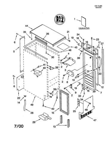 Cabinet liner and door