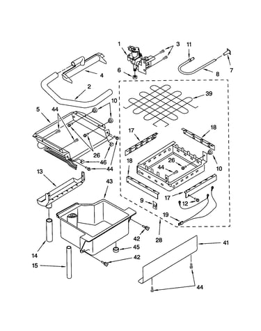 Evaporator/ice cutter grid/water