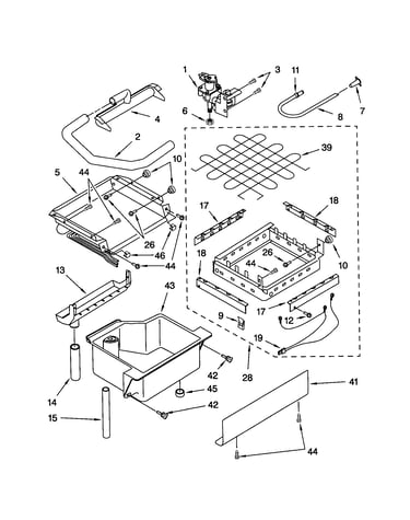 Evaporator/ice cutter grid/water
