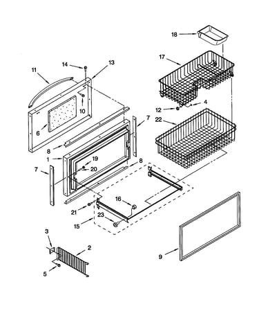 Freezer door and basket