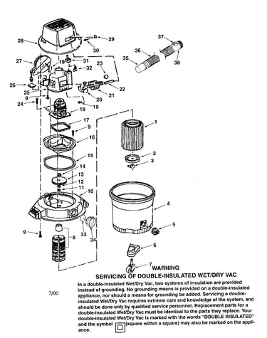16 gallon wet/dry vac