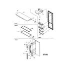 Kenmore 59658642891 refrigerator door, trim/handles diagram