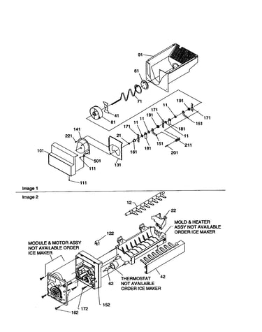 Ice bucket auger/ice maker