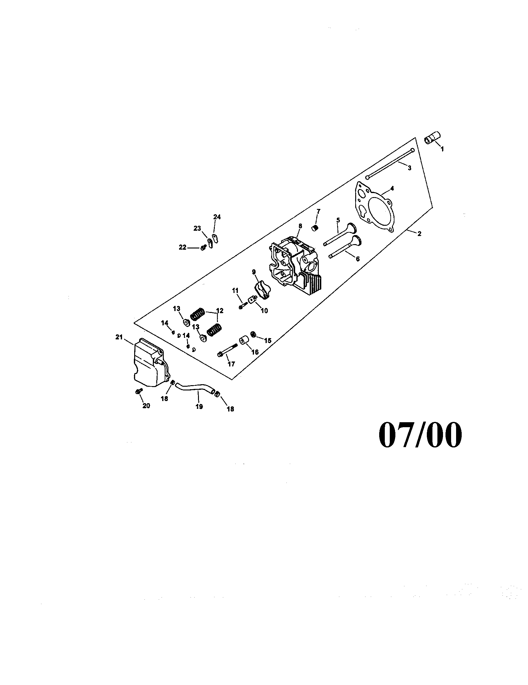 Cylinder head, valve and breather