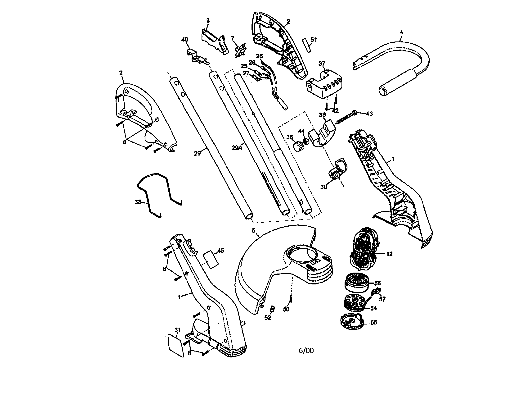 Trimmer housing/motor