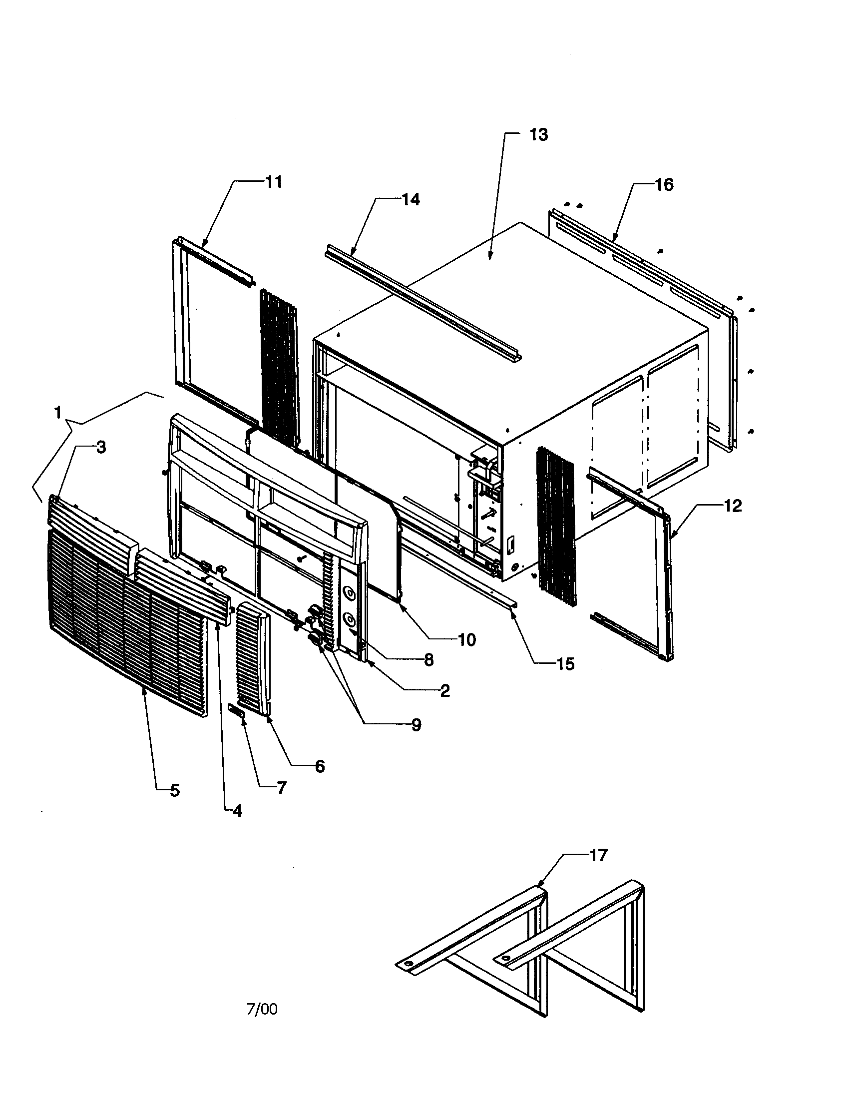 Outercase/curtains/front assembly