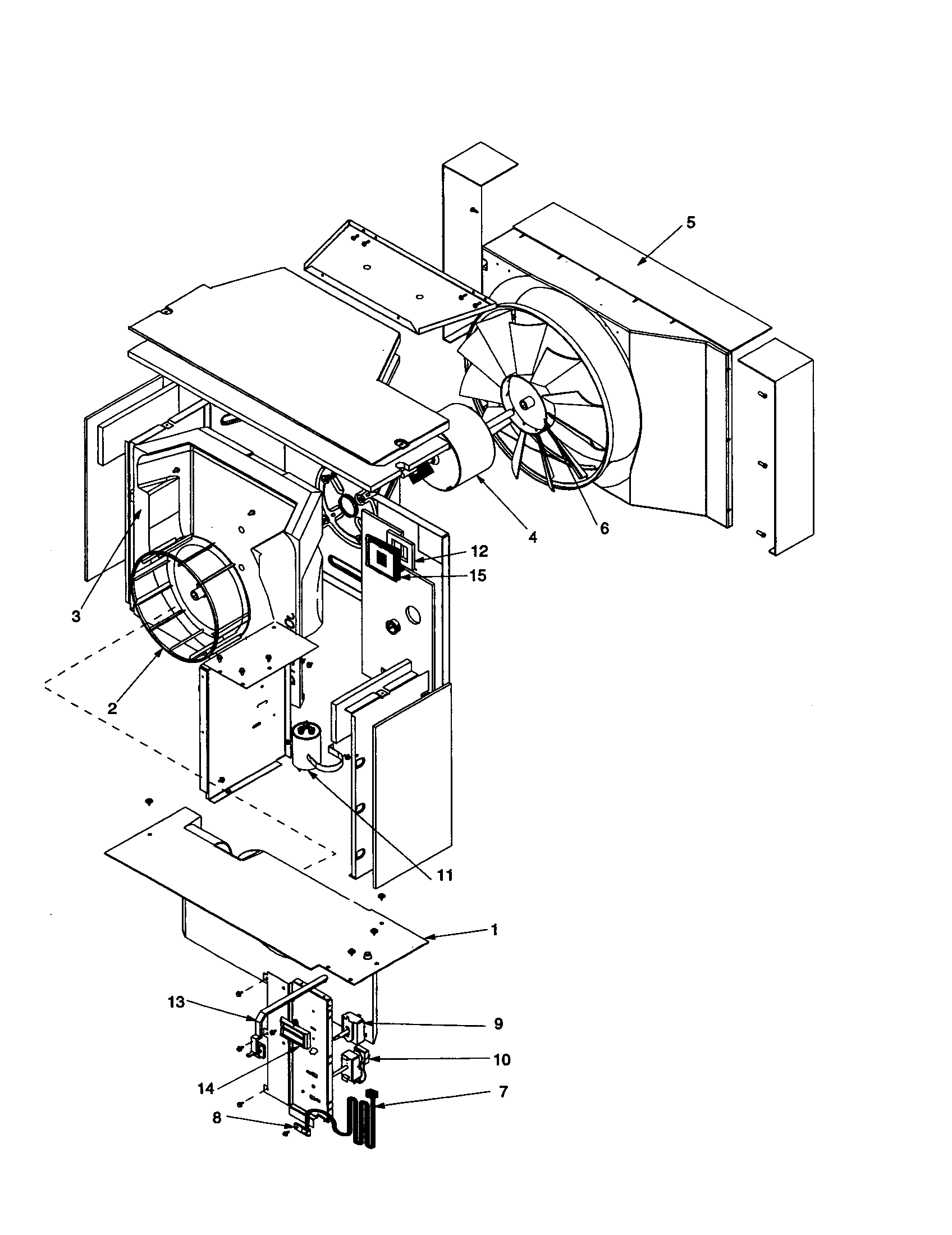 Fan and control assembly