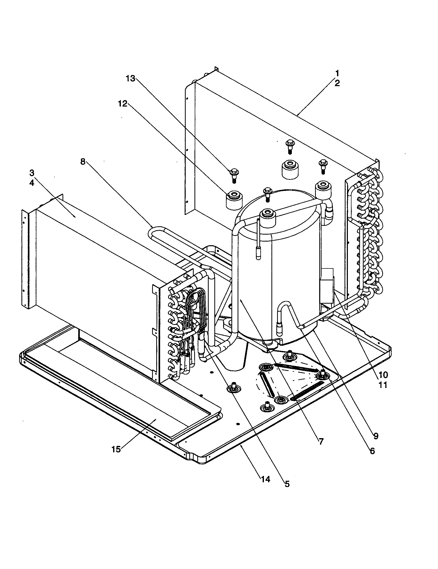 Evaporator/condenser/compressor