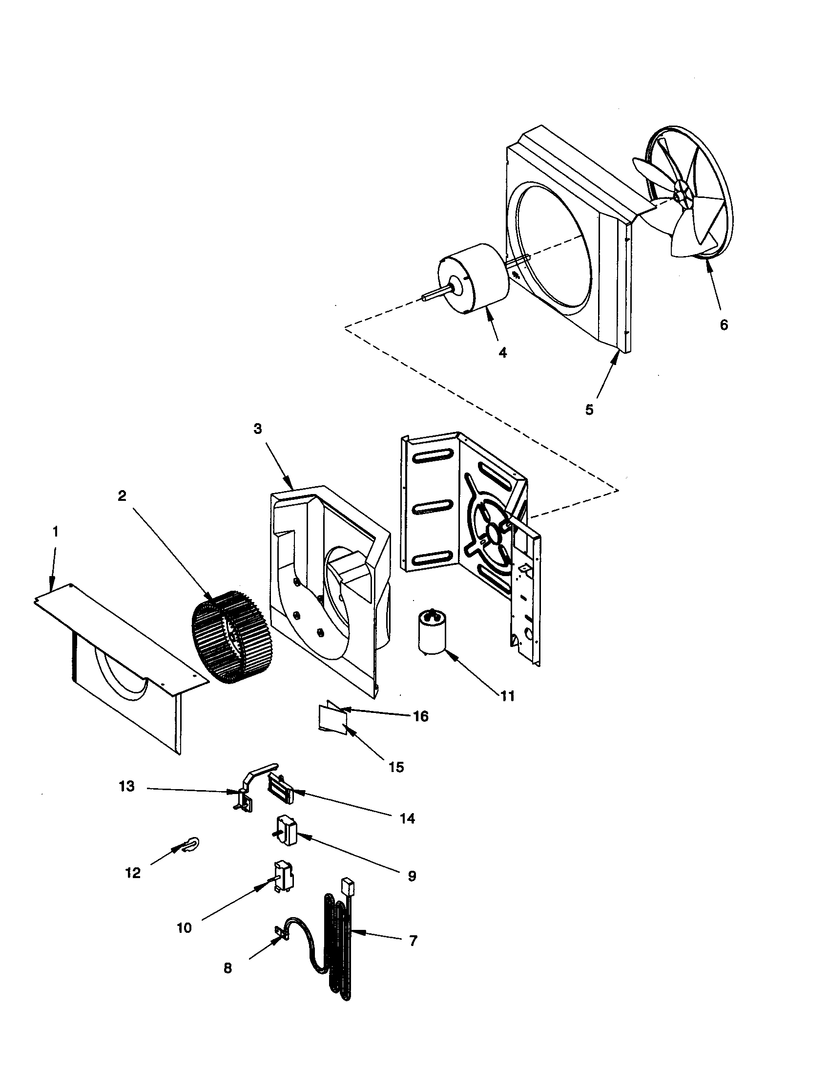 Fan and control assembly