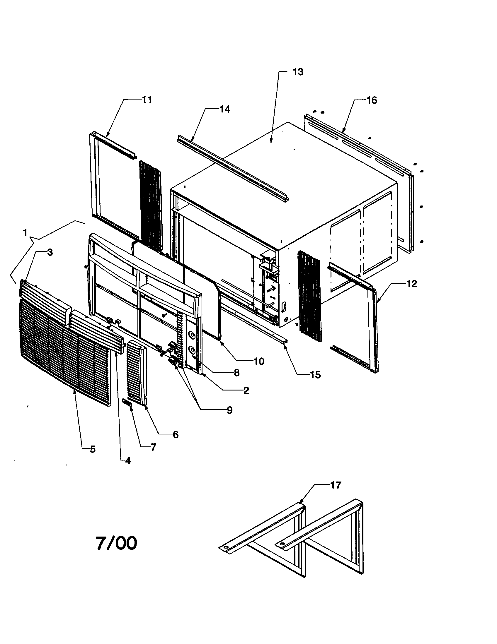 Outercase/curtains/front assembly
