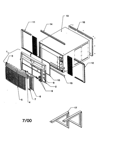 Outercase/curtains/front assembly