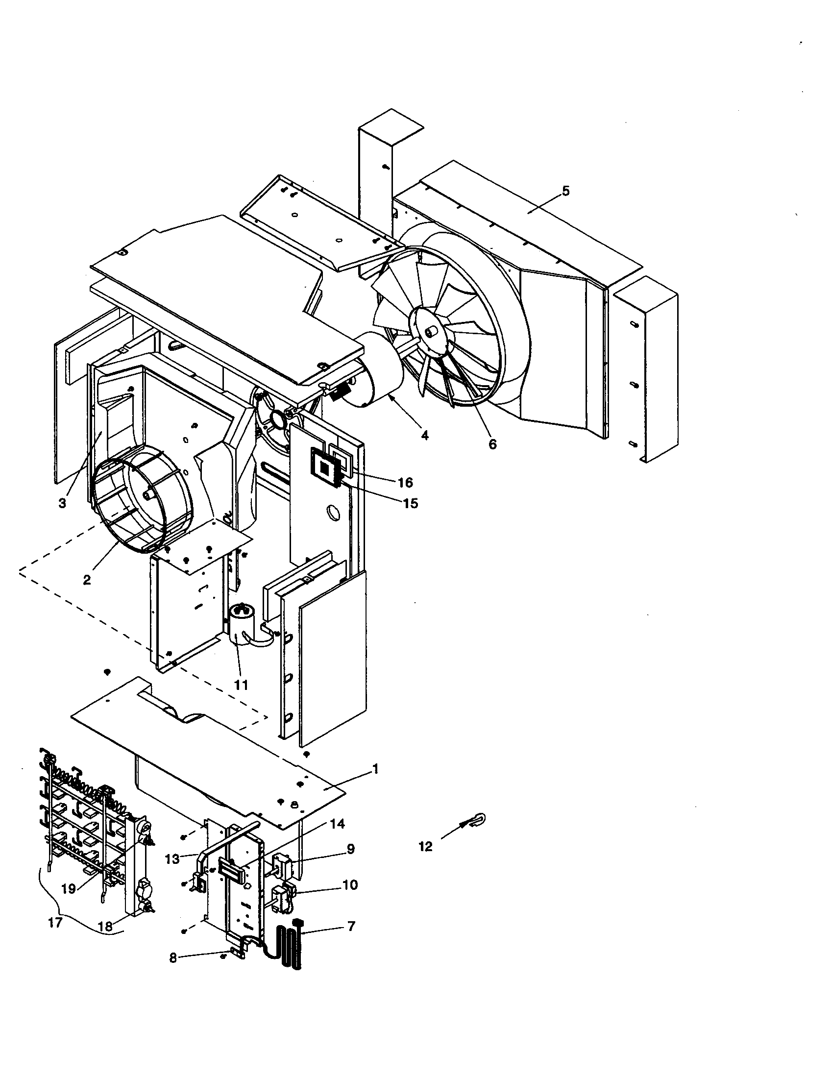 Center partition assembly/controls