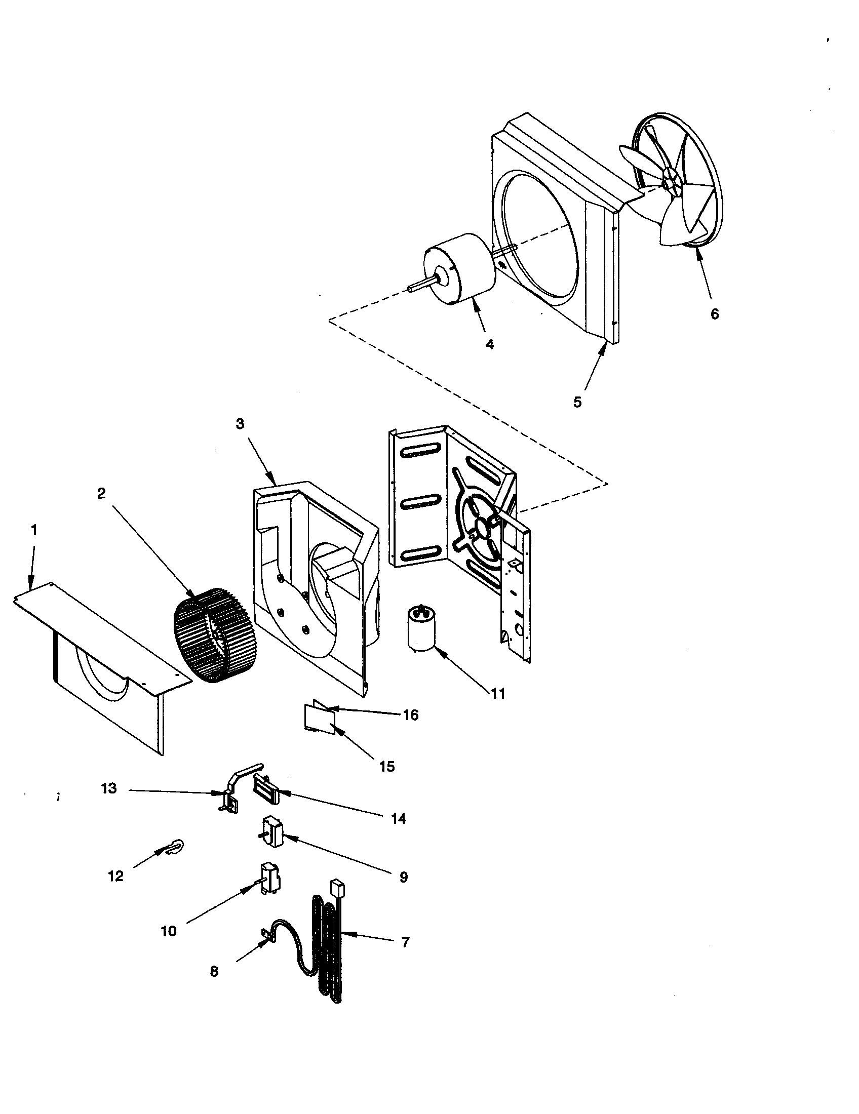 Fan and control assembly