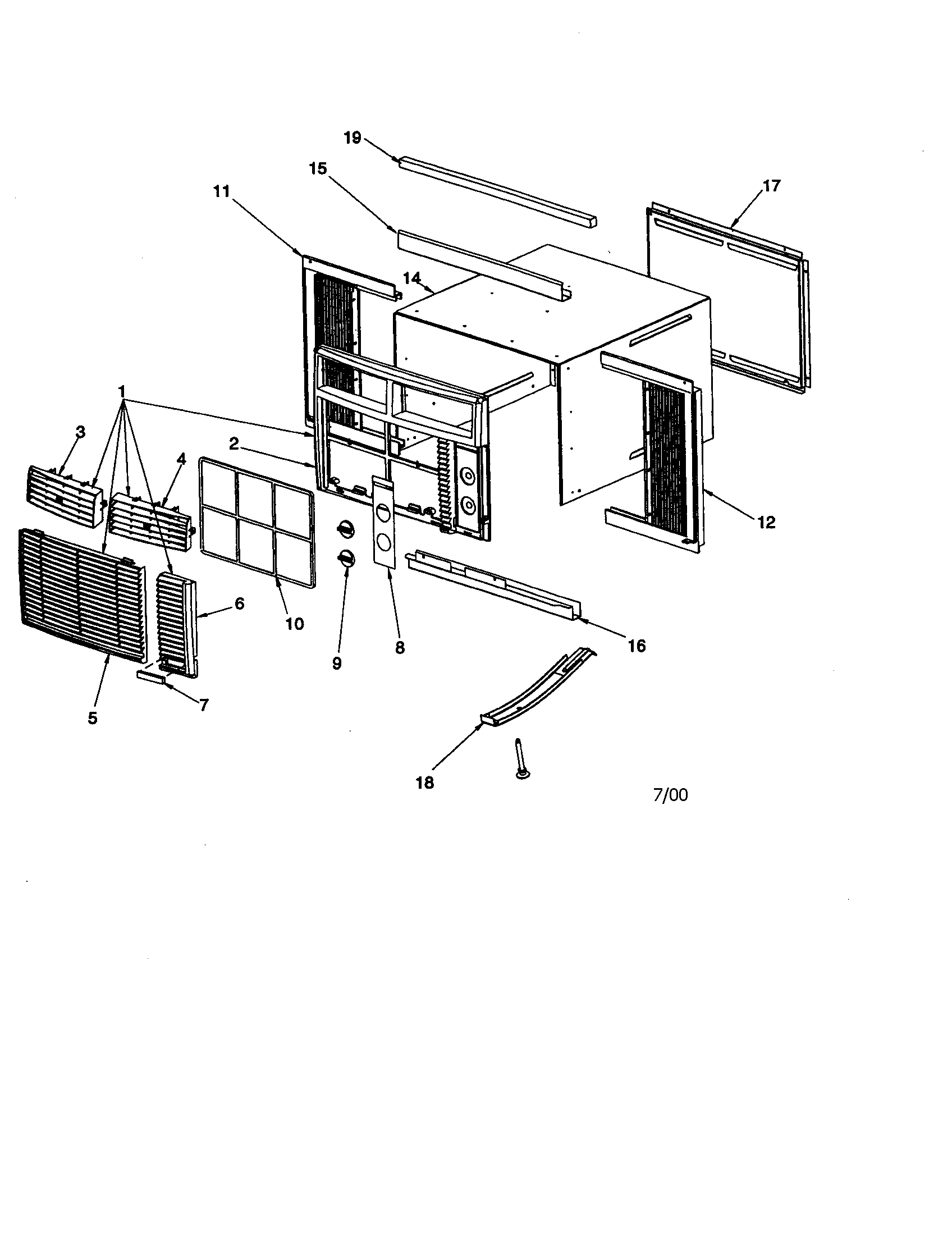 OUTERCASE/CURTAINS/FRONT ASSEMBLY