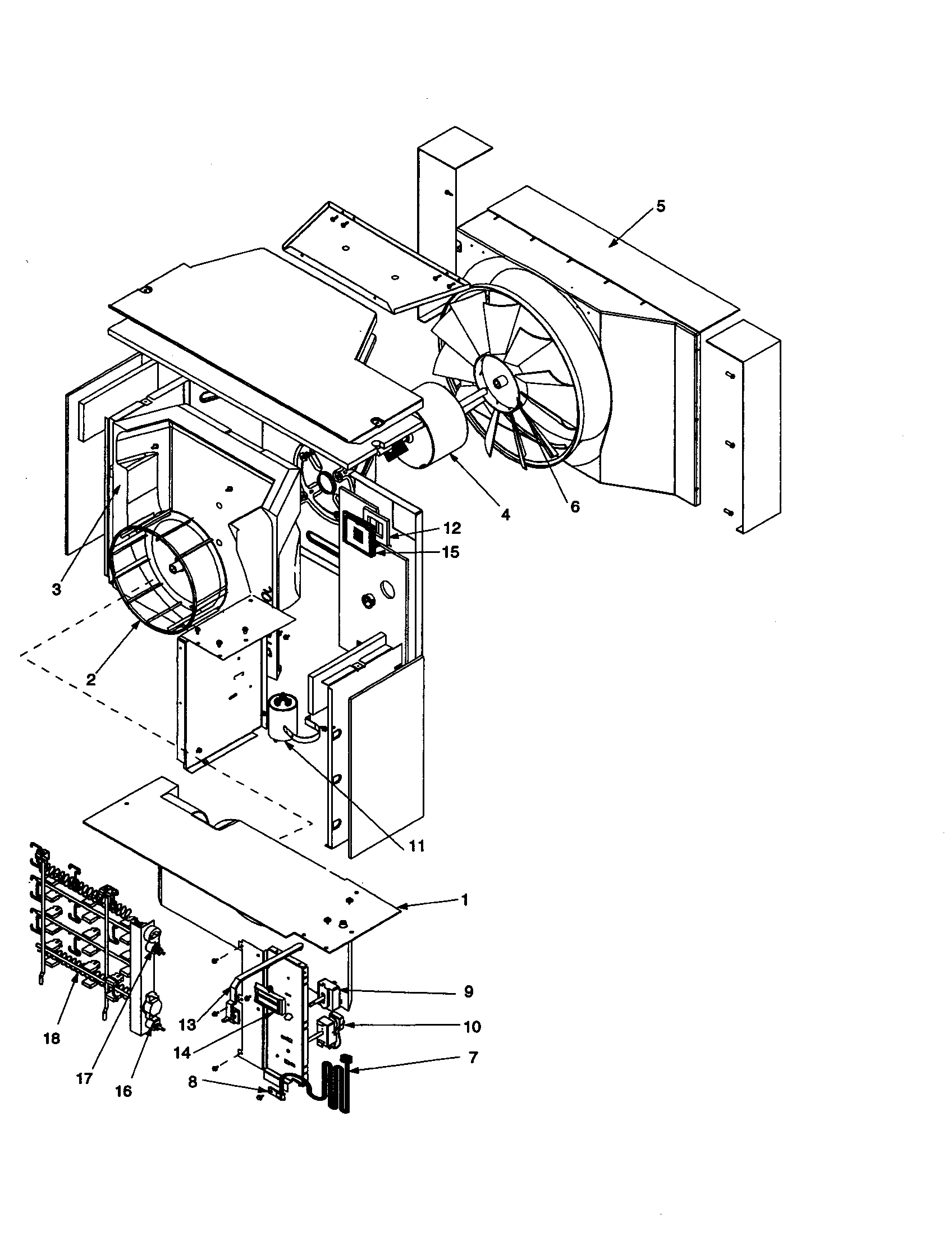 Fan and control assembly