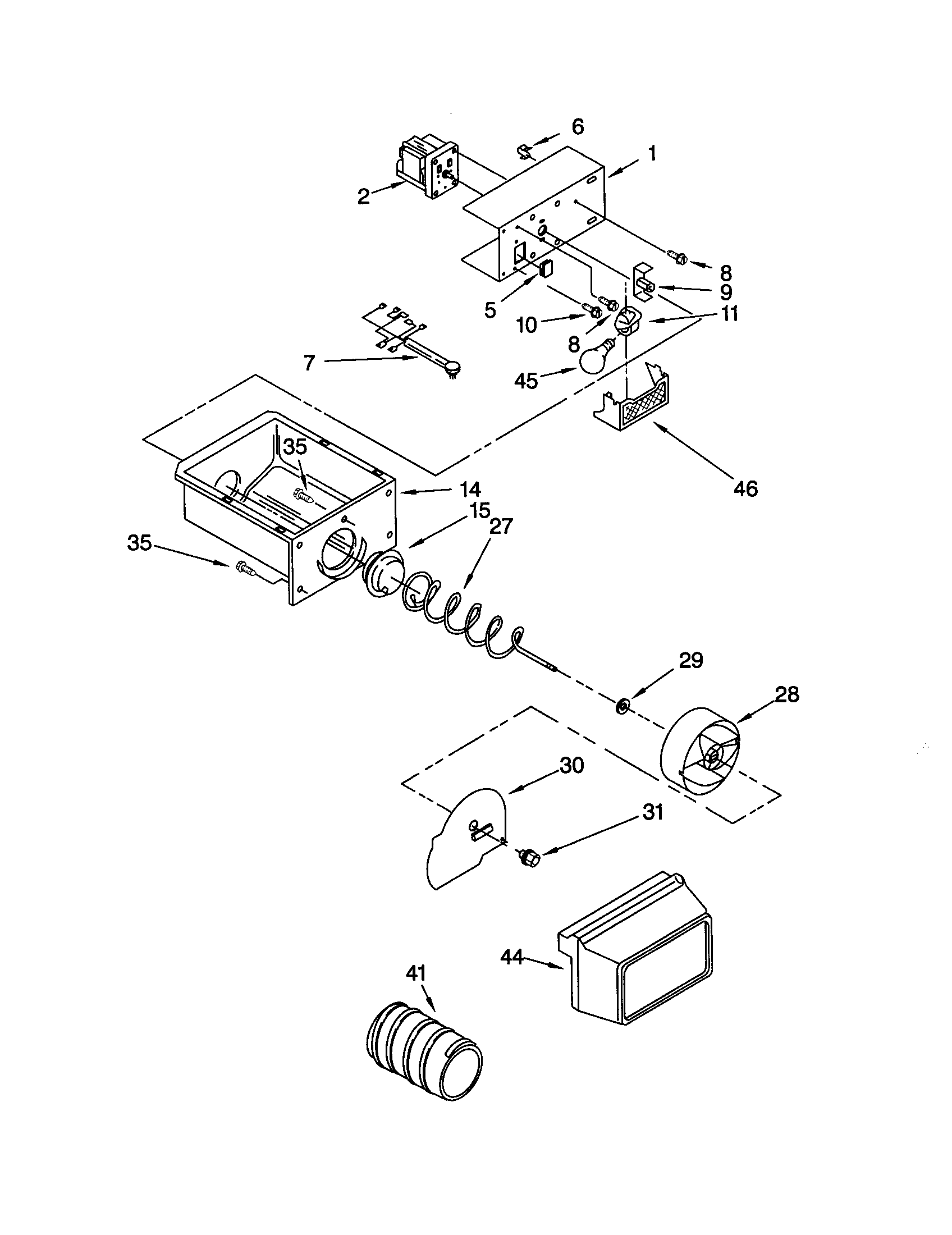 MOTOR AND ICE CONTAINER