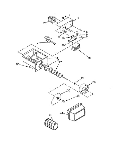 Motor and ice container