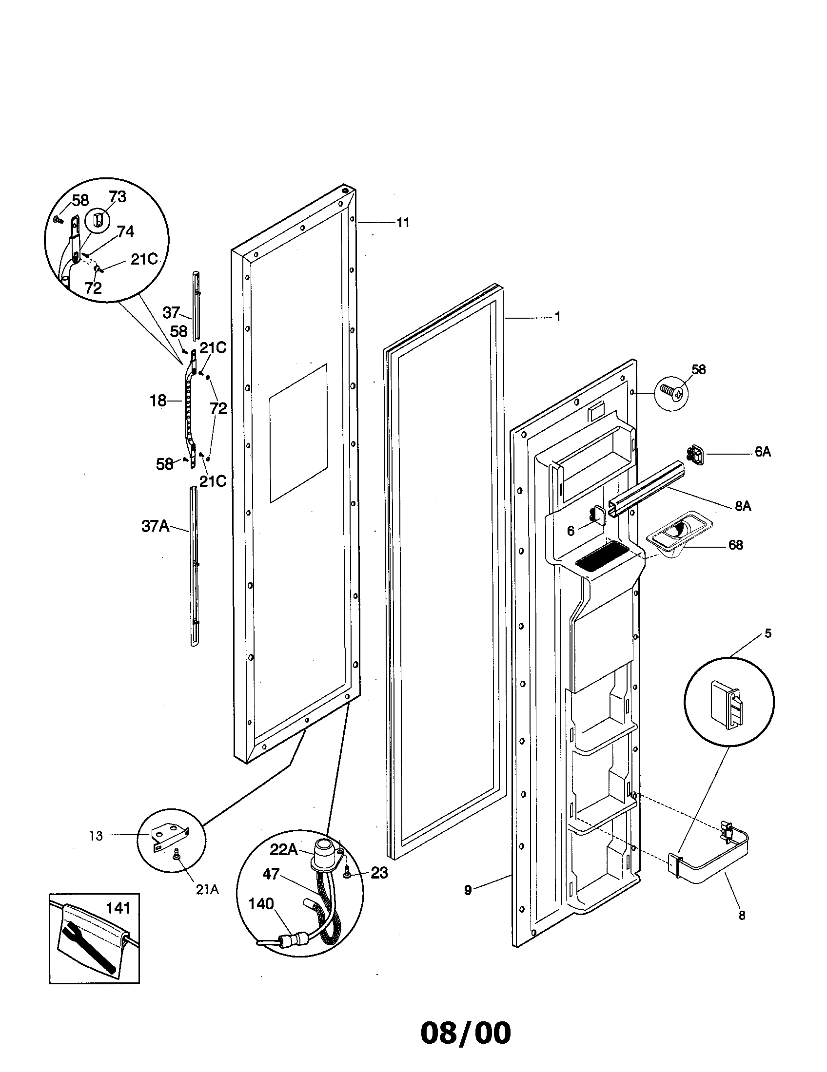 Freezer door