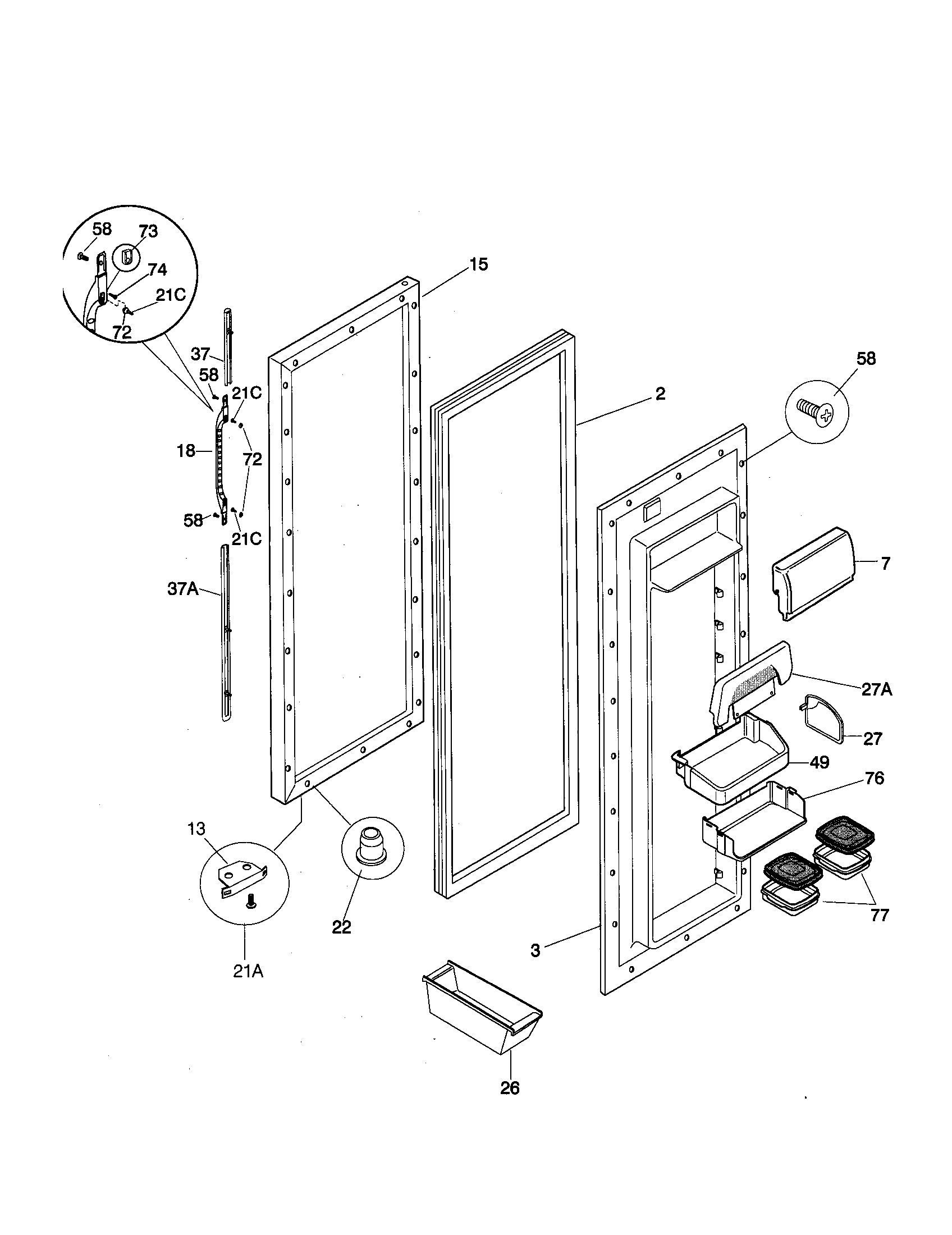 Refrigerator door