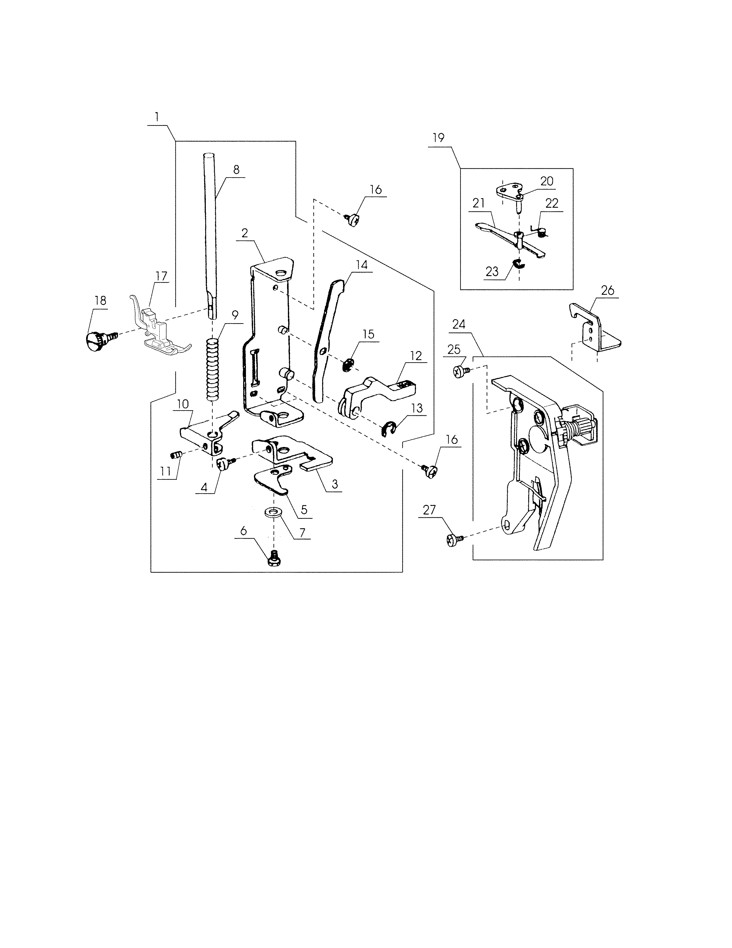 Presser bar base plate
