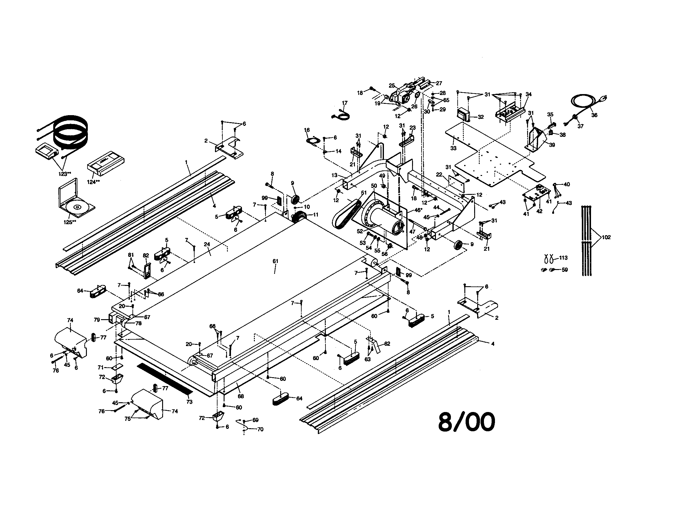 Walking belt/motor