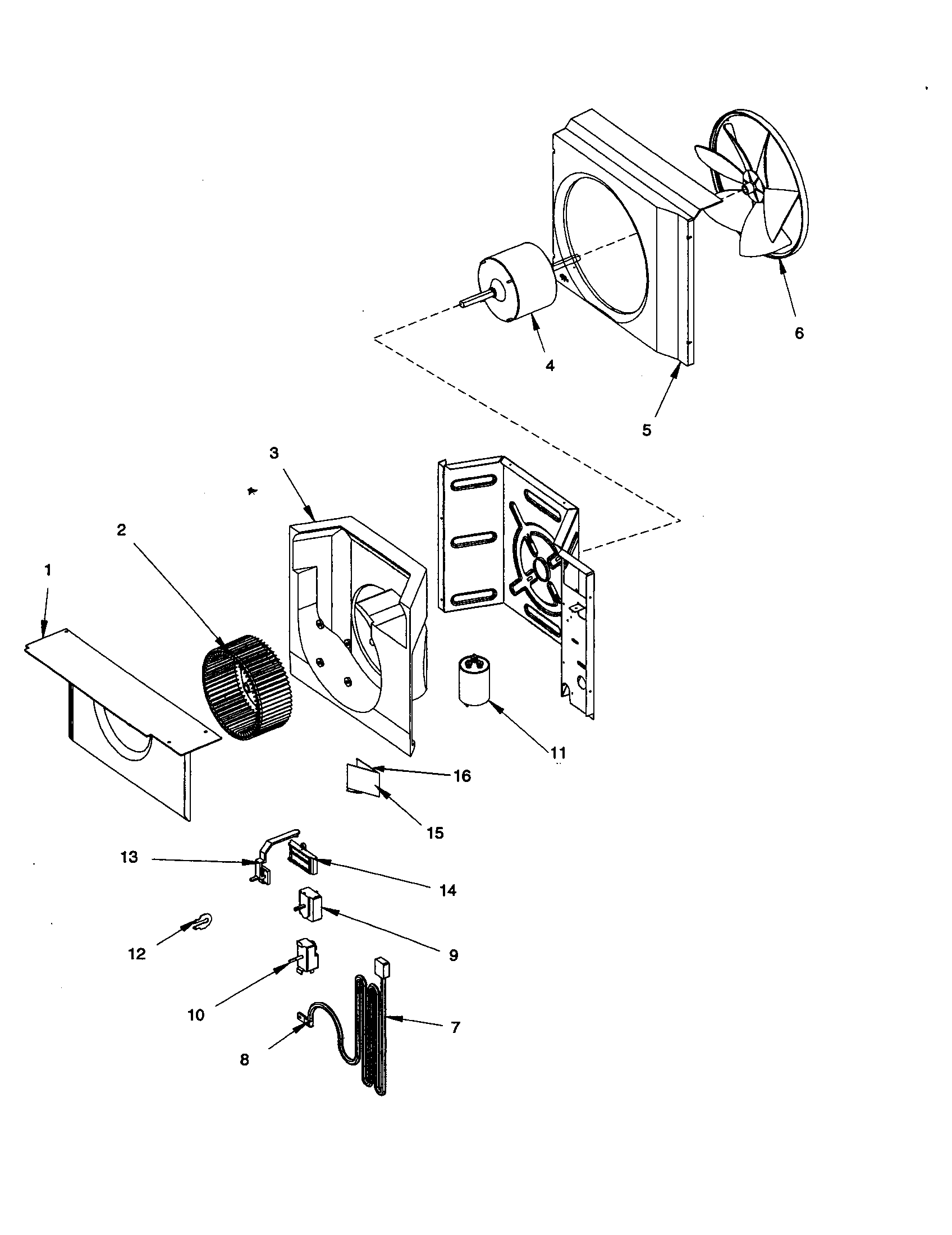 Fan and control assembly