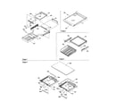 Amana ART2127A-PART2127A shelving and crisper frame assembly diagram