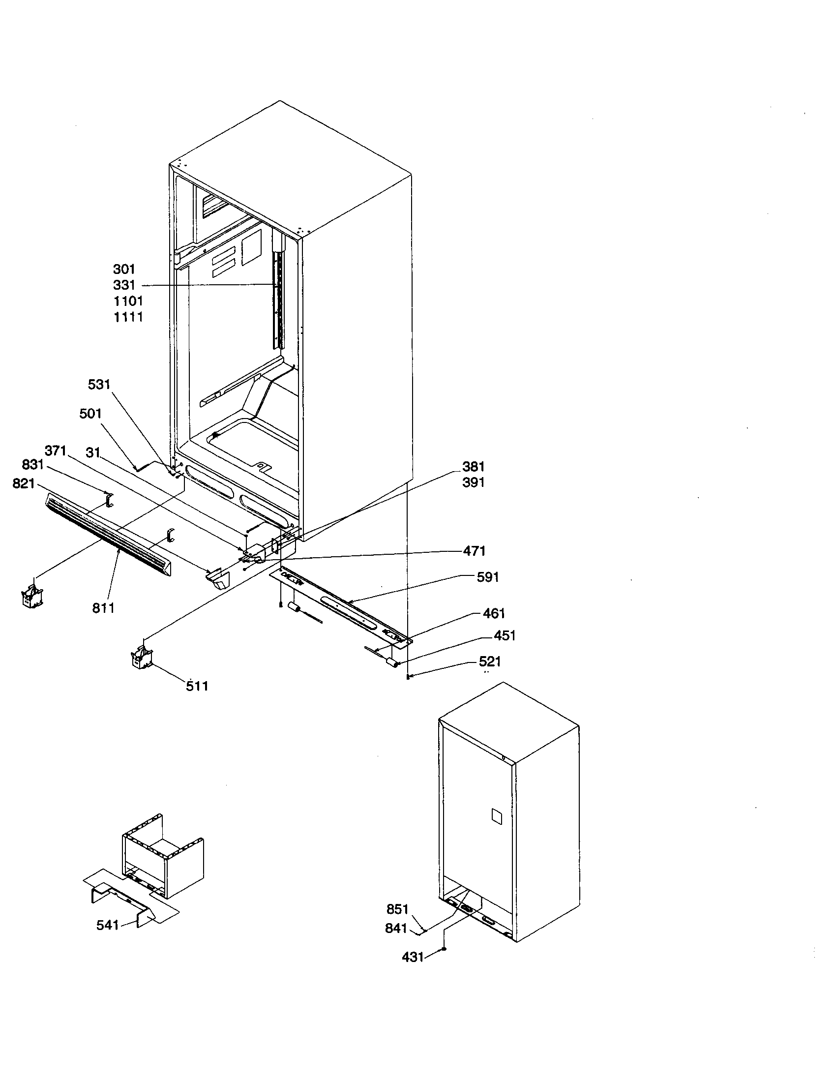 Ladders, lower cabinet