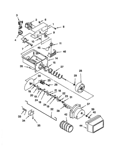 Motor and ice container