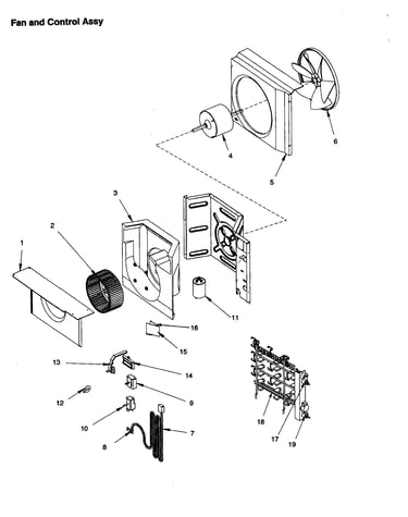 Fan and control assembly
