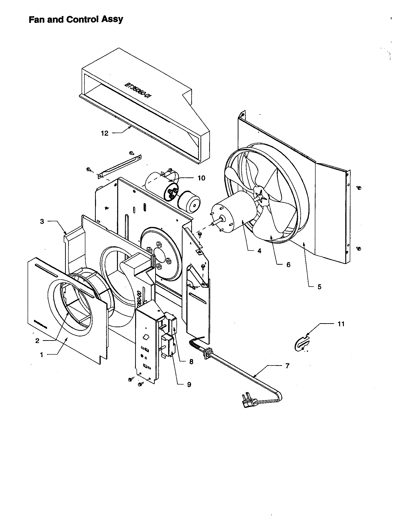 Fan and control assembly
