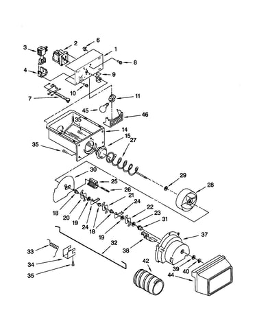 Motor and ice container