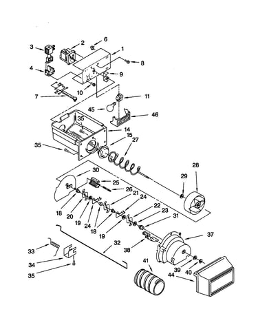 Motor and ice container