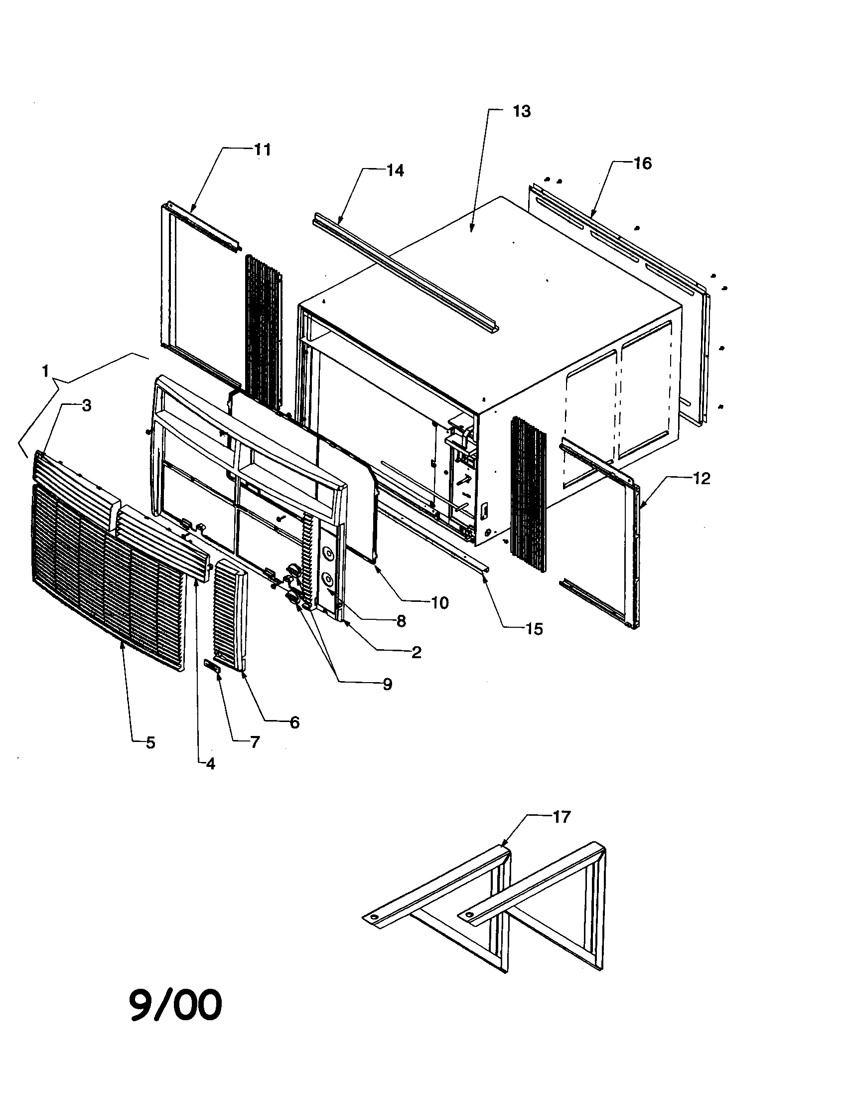 Outercase/curtain/front assembly