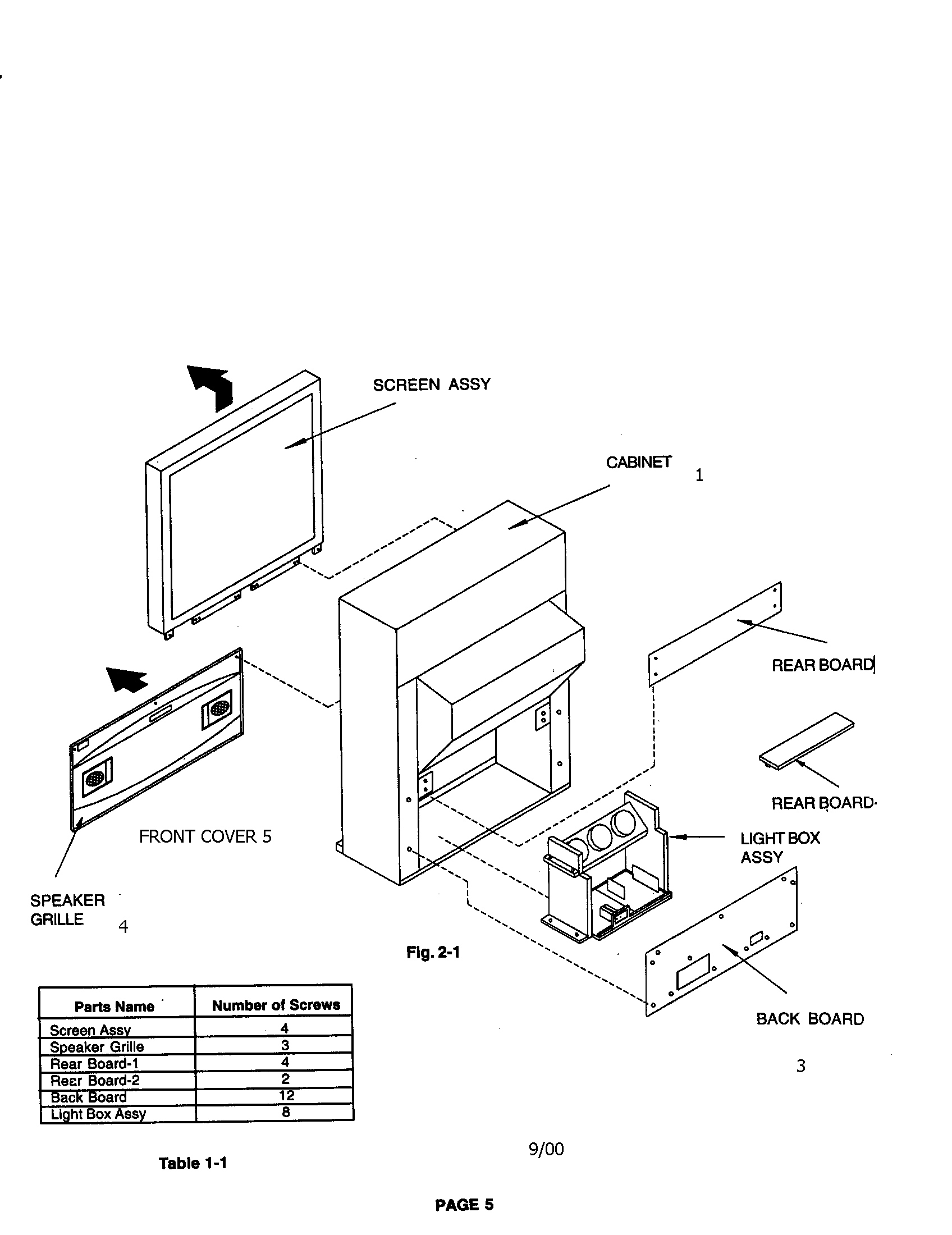 Disassembly/front and rear