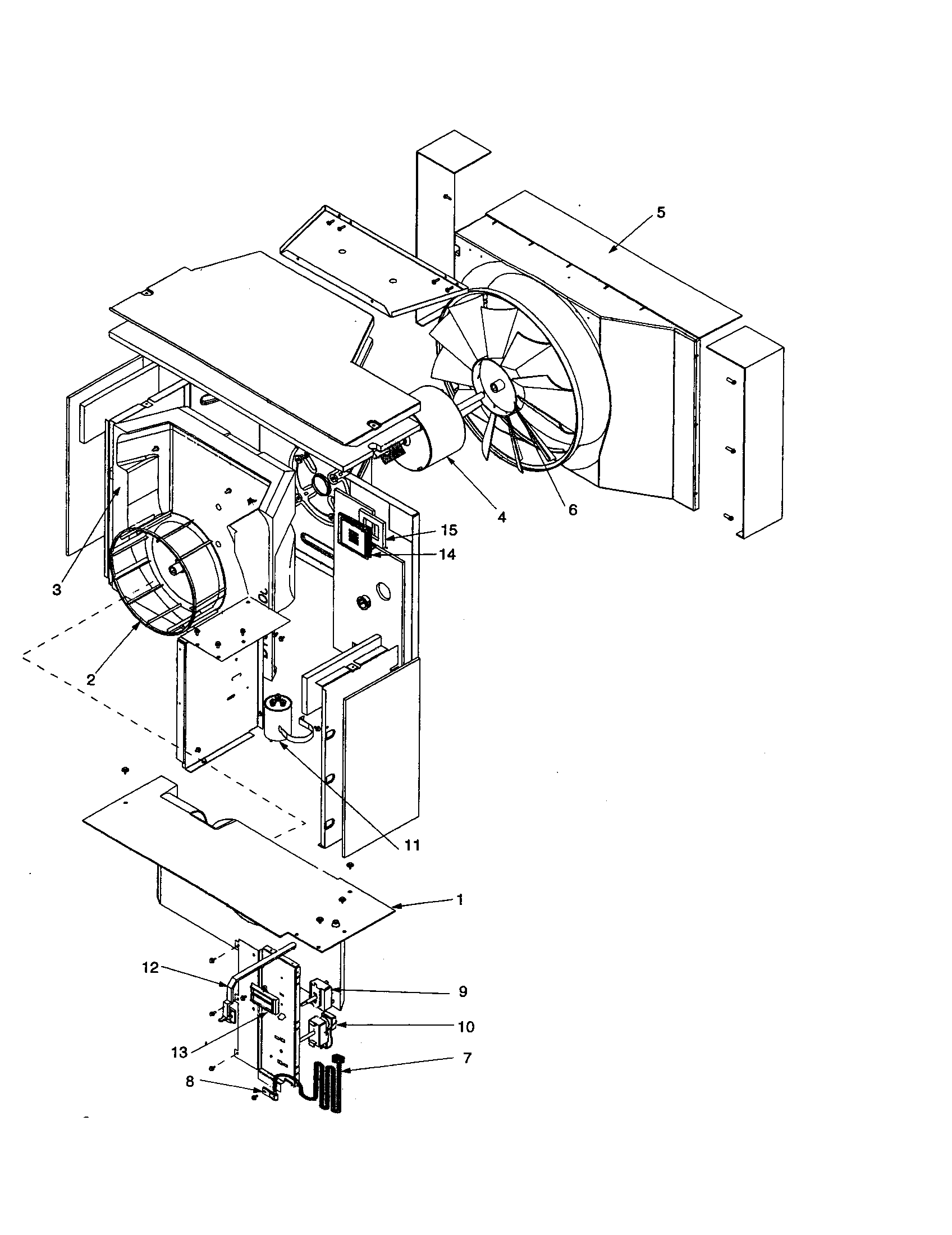 Fan and control assembly