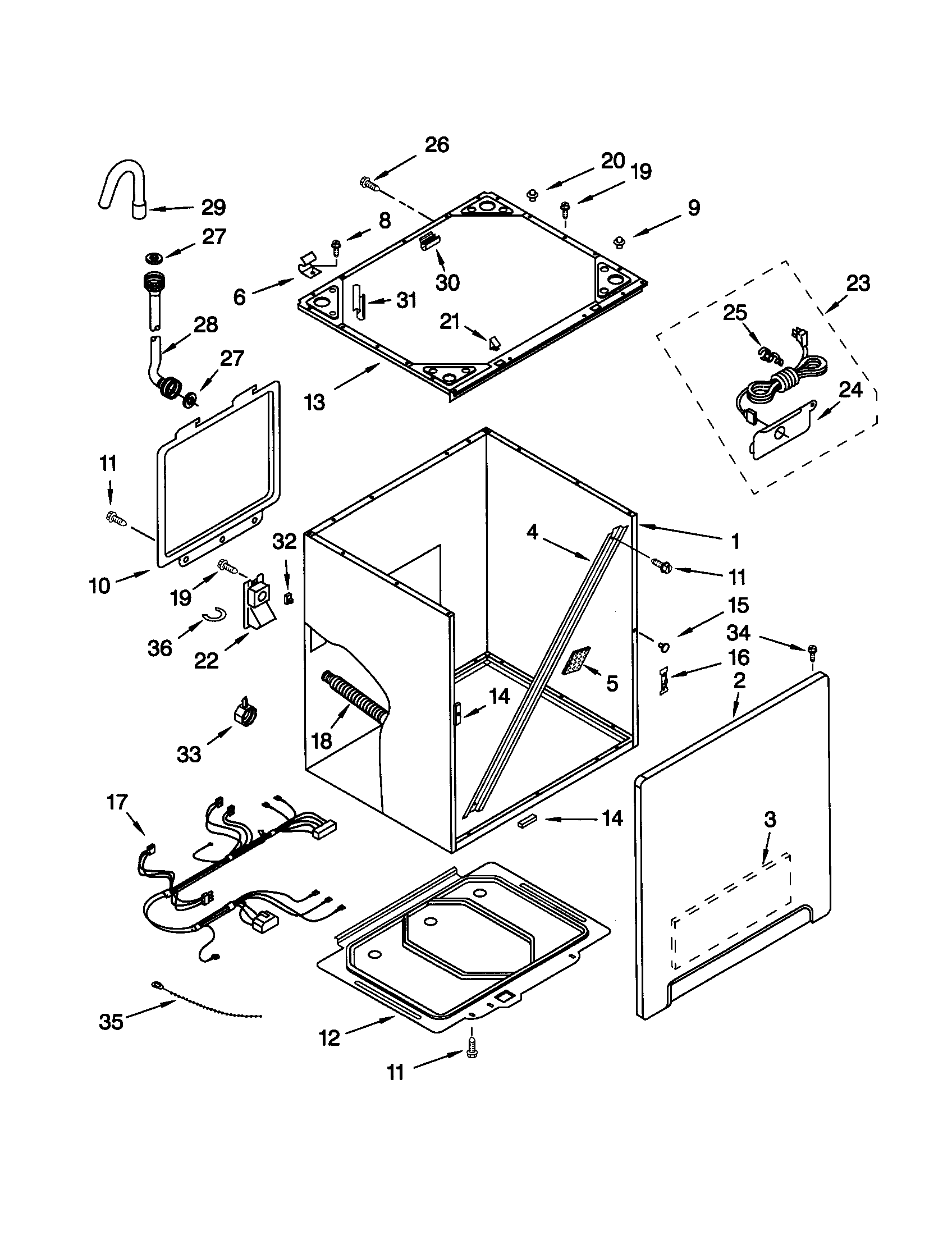 Cabinet and frame