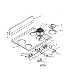 Backguard and cooktop