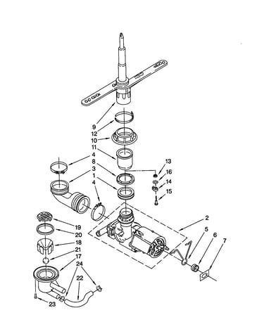 Pump and spray arm
