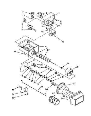 Motor and ice container